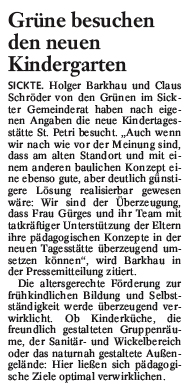 Bericht der Braunschweiger Zeitung vom 28. August 2009 Bericht der Braunschweiger Zeitung vom 28. August 2009