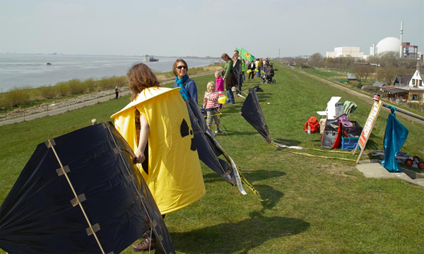 Menschenkette bei Brokdorf: Blick nach Norden