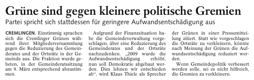 Bericht der BZ vom 24. Februar 2010