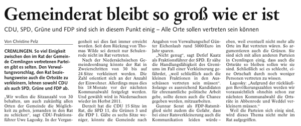 Bericht der BZ vom 3. M&auml;rz 2010