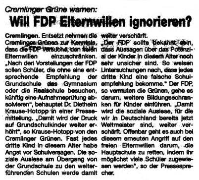 Bericht im Schaufenster vom 3. Februar 2010