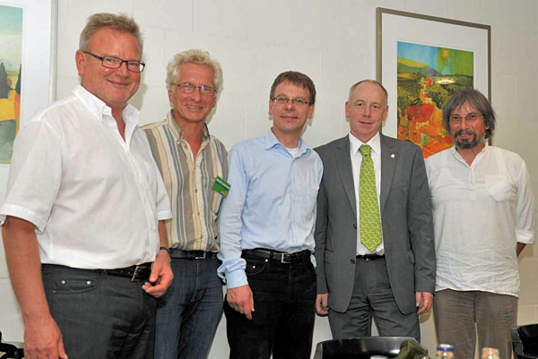 (von links): Reinhard Fricke, Holger Barkhau, Markus Kurth, R&uuml;diger Becker, Dr. Diethelm Krause-Hotopp