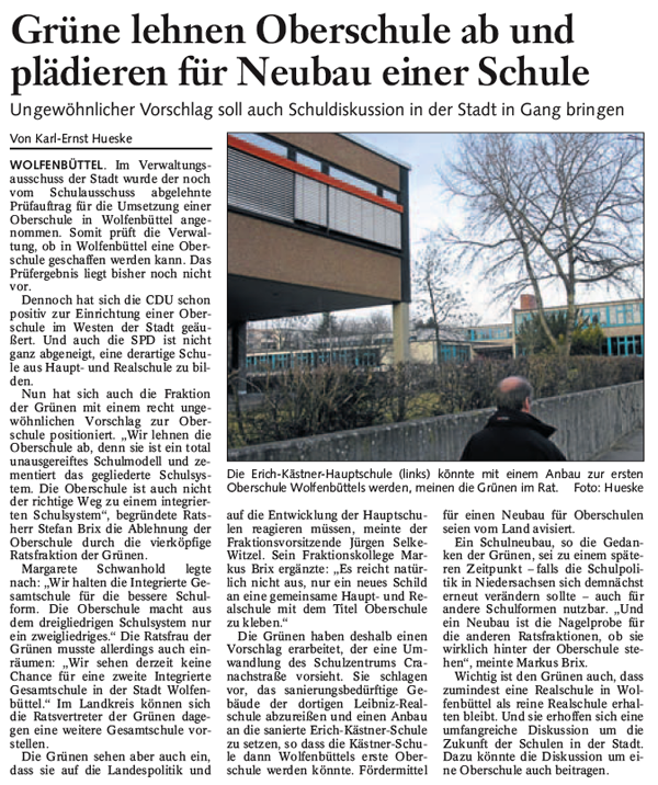 Bericht der BZ vom 8. Januar