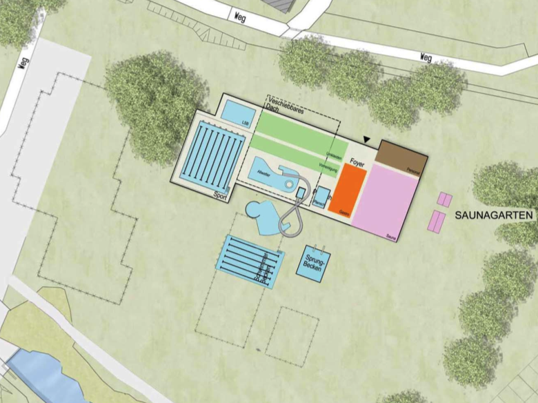 Stadtbad Variante 4, heutige Planung