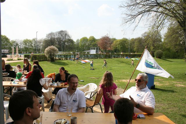 Anbaden im Freibad am Elm