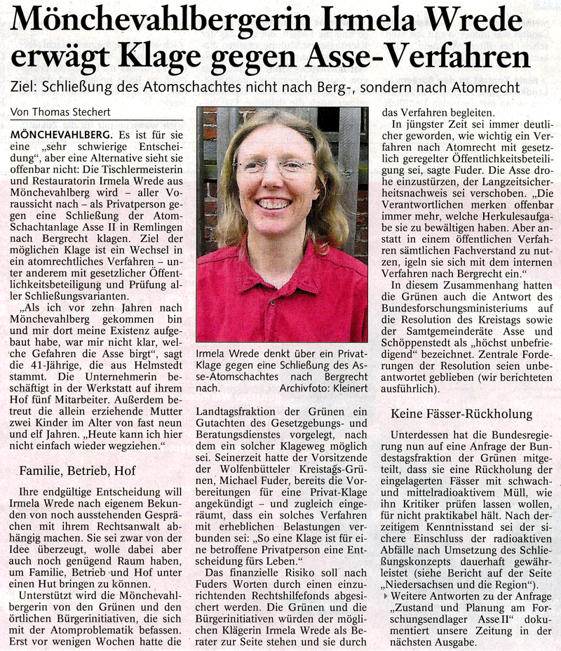 Presseartikel der BZ vom 25.10.2006