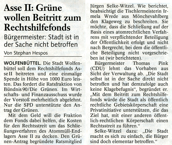 Presseartikel der BZ vom 20.03.2007