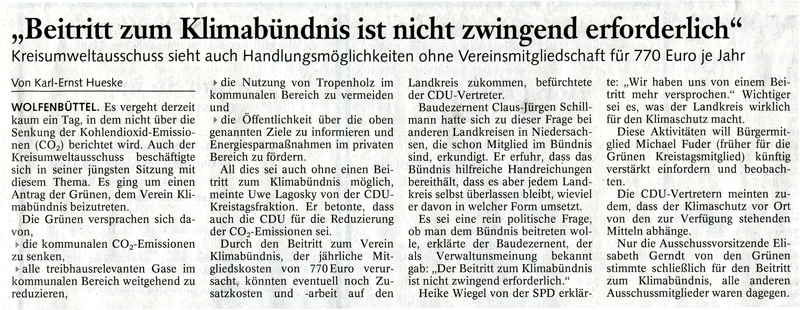 Presseartikel der BZ vom 2007-03-21