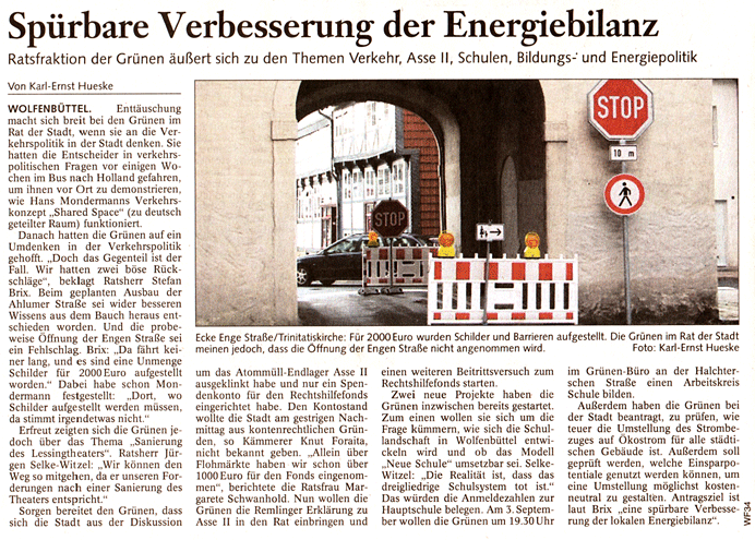 Bericht der BZ vom vom 31. Juli 2007