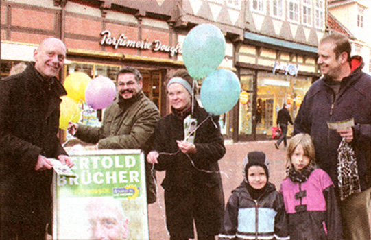 Infostand der GR&Uuml;NEN am 12.1. in der Wolfenb&uuml;tteler Fu&szlig;g&auml;ngerzone