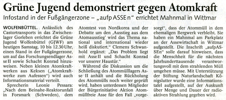 Bericht der BZ vom 11.11.2006 Bericht der BZ vom 11.11.2006