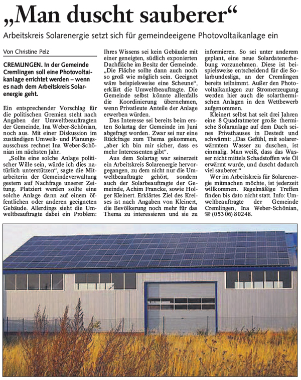 Bericht der BZ vom 27.10.2006