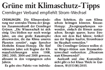 Bericht der BZ, Wolfenb&uuml;ttel vom 17.02.2007