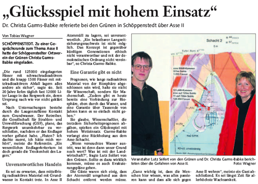 Bericht der BZ vom 15.12.2007