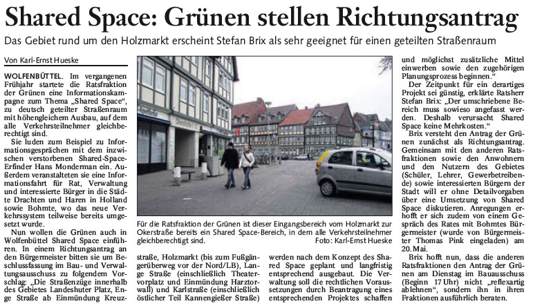 Bericht der BZ, Wolfenb&uuml;ttel vom 1. M&auml;rz 2008