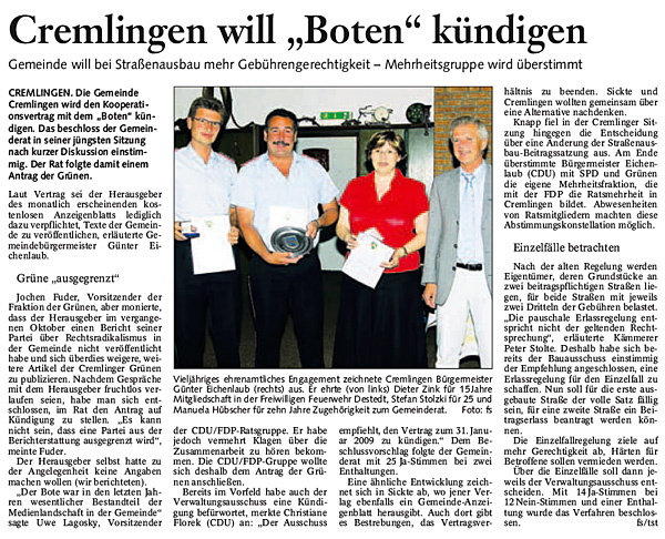Bericht der BZ vom 03.07.2008