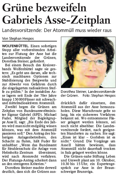 Bericht der BZ vom 13. September 2008