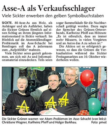 Bericht der BZ vom 26. September 2008
