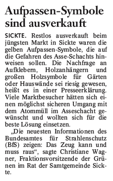 Bericht der BZ vom 14. Oktober 2008