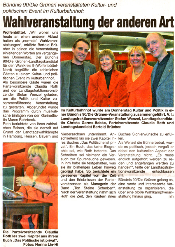 Bericht im Schaufenster vom 11. Januar 2008