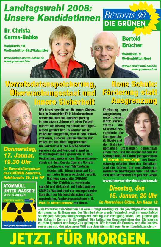 Anzeige im Schaufenster vom 6. Januar 2008