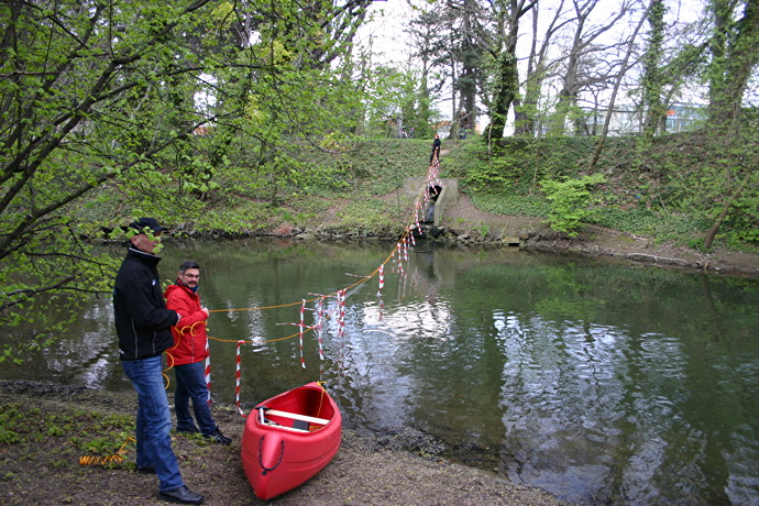Hin und wieder zur&uuml;ck, so sind die Seile &uuml;ber die Oker gekommen